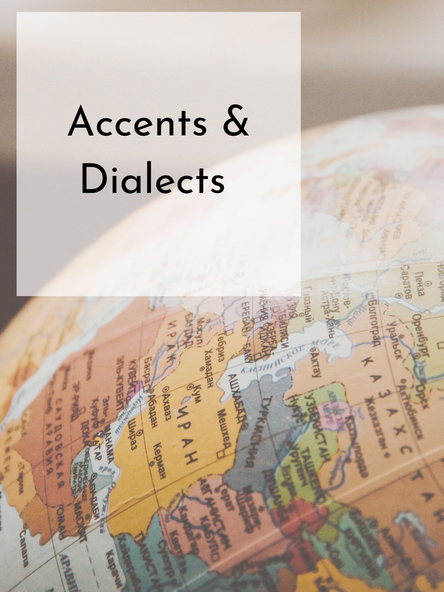 Accents and Dialects | Winter 26 | Saturdays, 8 Weeks